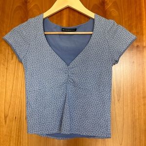 Brandy Melville Gina Shirt Blue floral worn once - One Size
